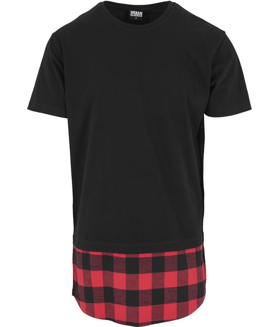 Long Shaped Flanell Bottom Tee black-black-red 2